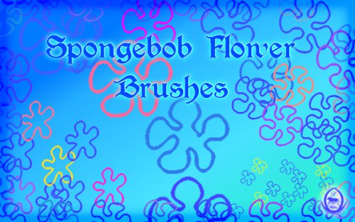 Spongebob Flowers Brushes