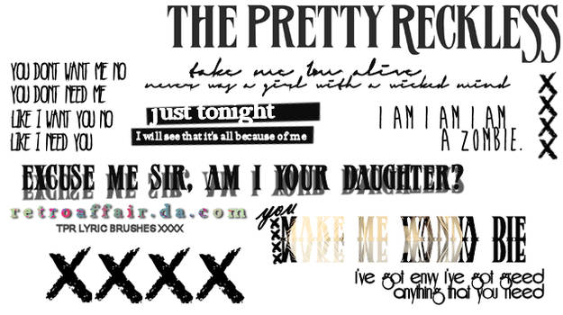 The Pretty Reckless Lyrics Image Pack + PNG'S
