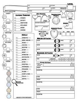 DnD 5E Character Sheet (2023)