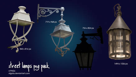 Street Lamps stock pack - PNG