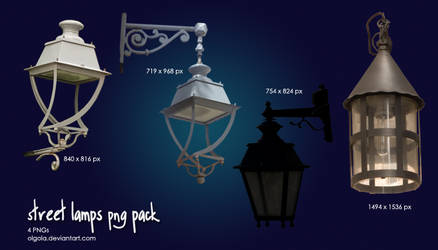 Street Lamps stock pack - PNG by Olgola