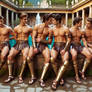 young Spartans at the baths