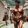 Spartan studly emissary escorted through Athens