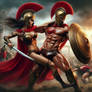 Spartan warrior thrust thru the abs by Amazon