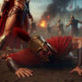 Amazon ballbust and kill of a Spartan stud