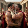 Hot Spartan lovers cheered up by their mates