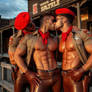 hot handsome sheriffs threesome kiss