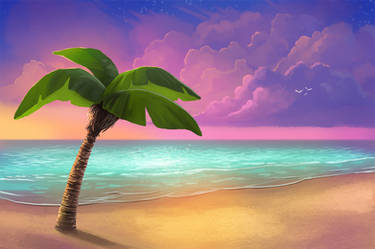 Beach Background - Free PSD