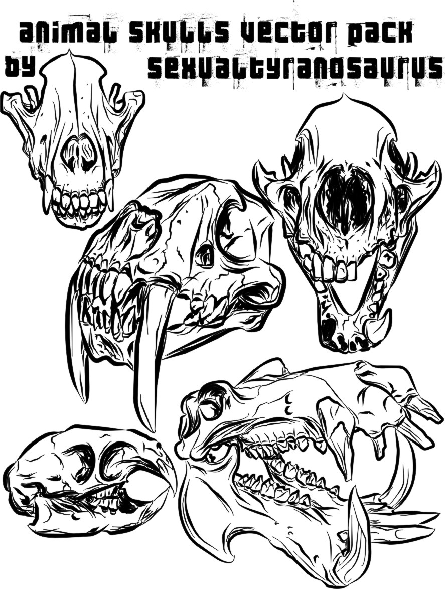 animal skull vector pack by sexualtyranosaurus on DeviantArt