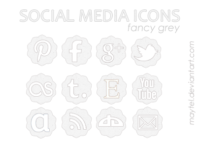 social media icons - fancy grey