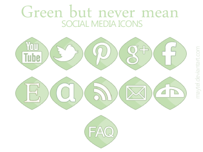 Green but never mean social media icons