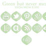 Green but never mean social media icons