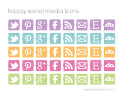 Happy Social Media Icons