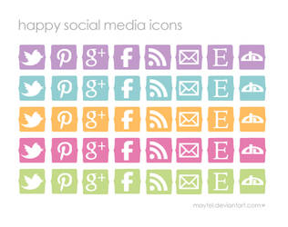 Happy Social Media Icons