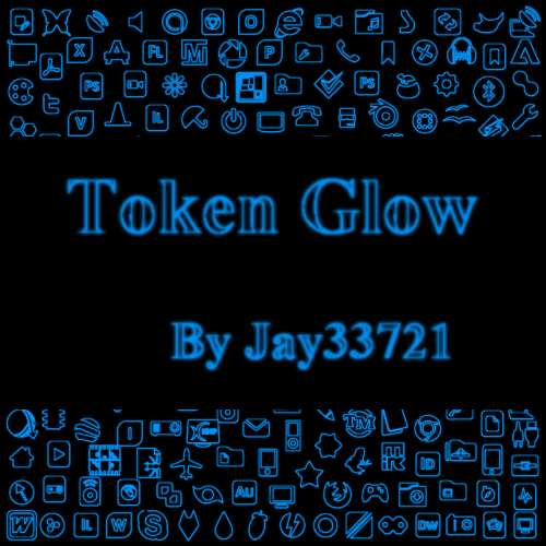 Token Glow Icons - Light Blue