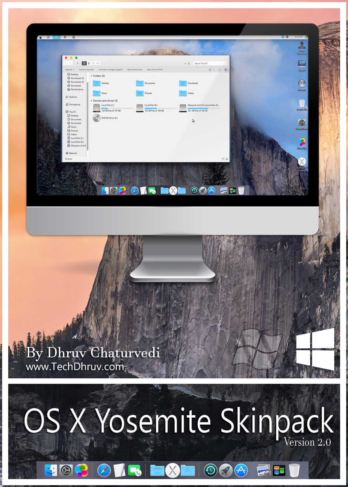 Mac OS X Yosemite Skinpack v2 For Windows 8/8.1/7