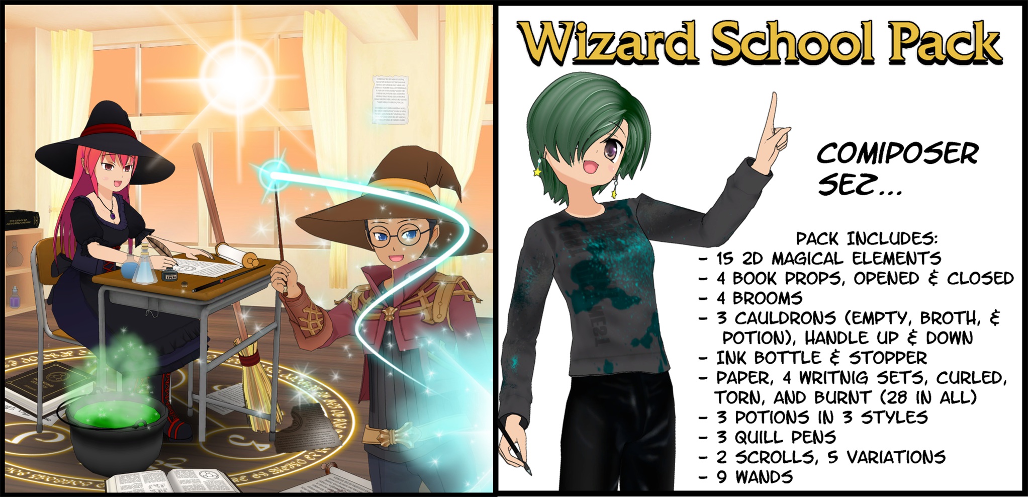 Wizard School Prop Pack for ComiPo by ComiPoser on DeviantArt