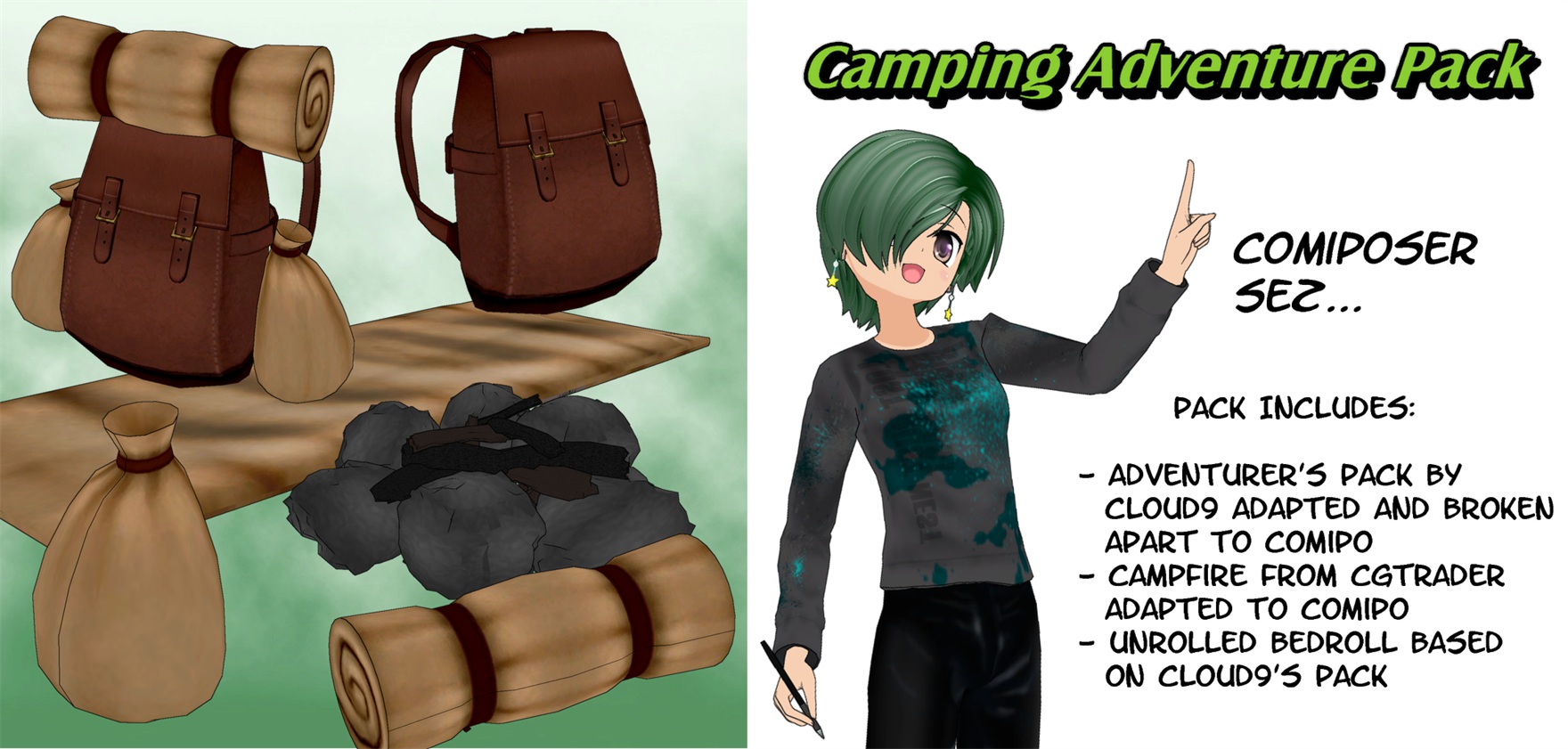 Camping Adventure Pack for ComiPo by ComiPoser on DeviantArt