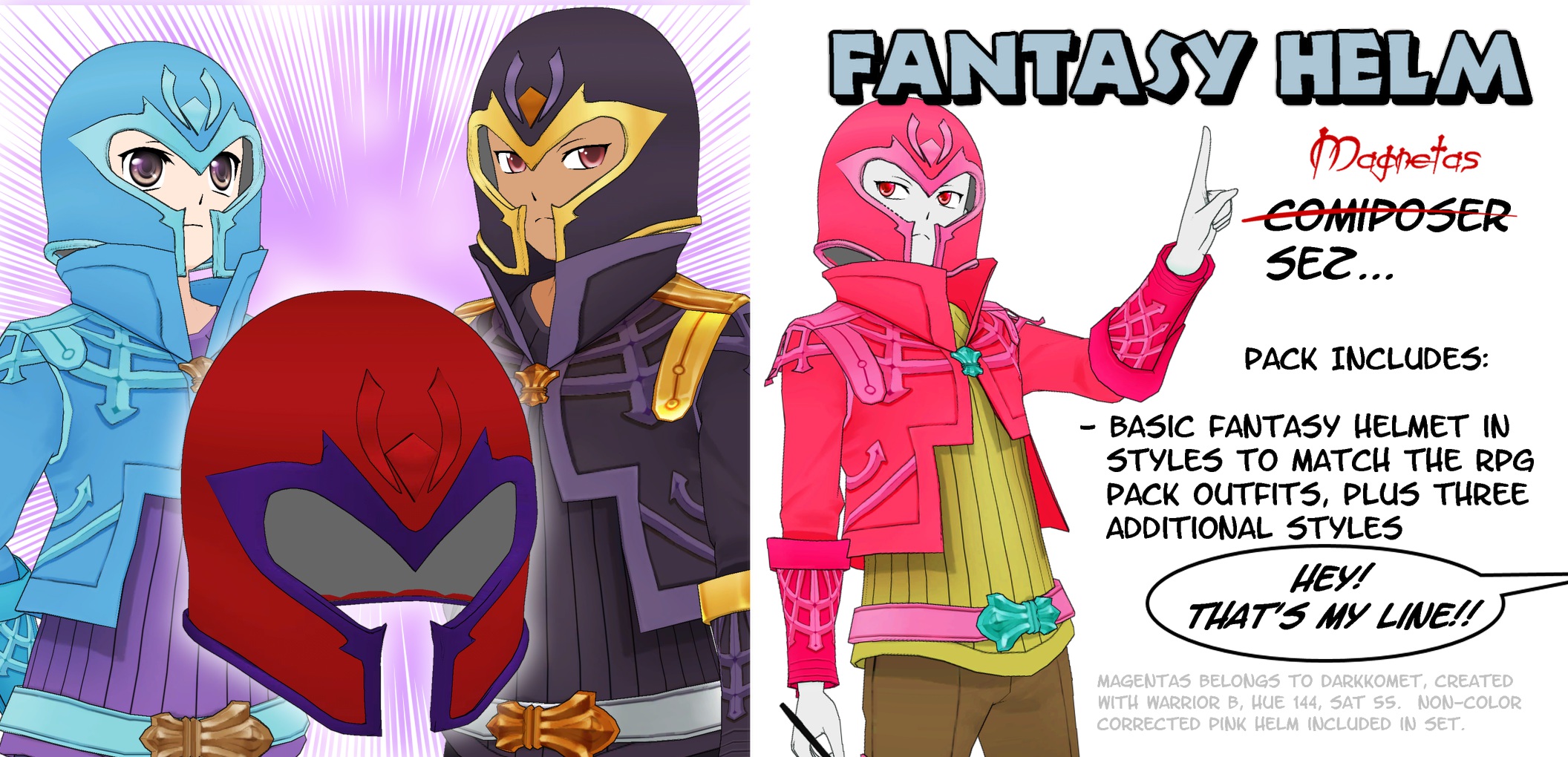Fantasy Helms for ComiPo by ComiPoser on DeviantArt