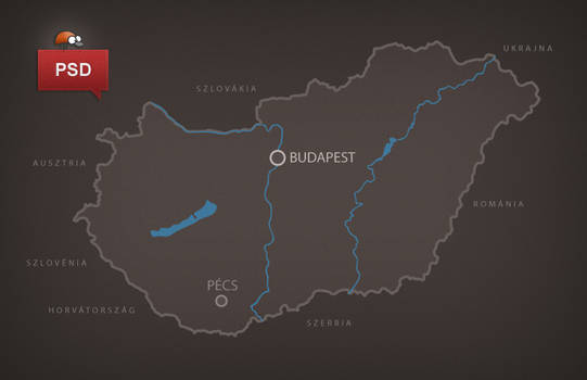 hungary map (psd vector)