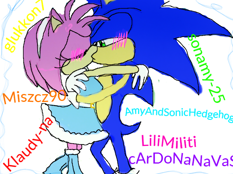 17Sonic- SonAmy Christmas kiss by GearGades -- Fur Affinity [dot] net