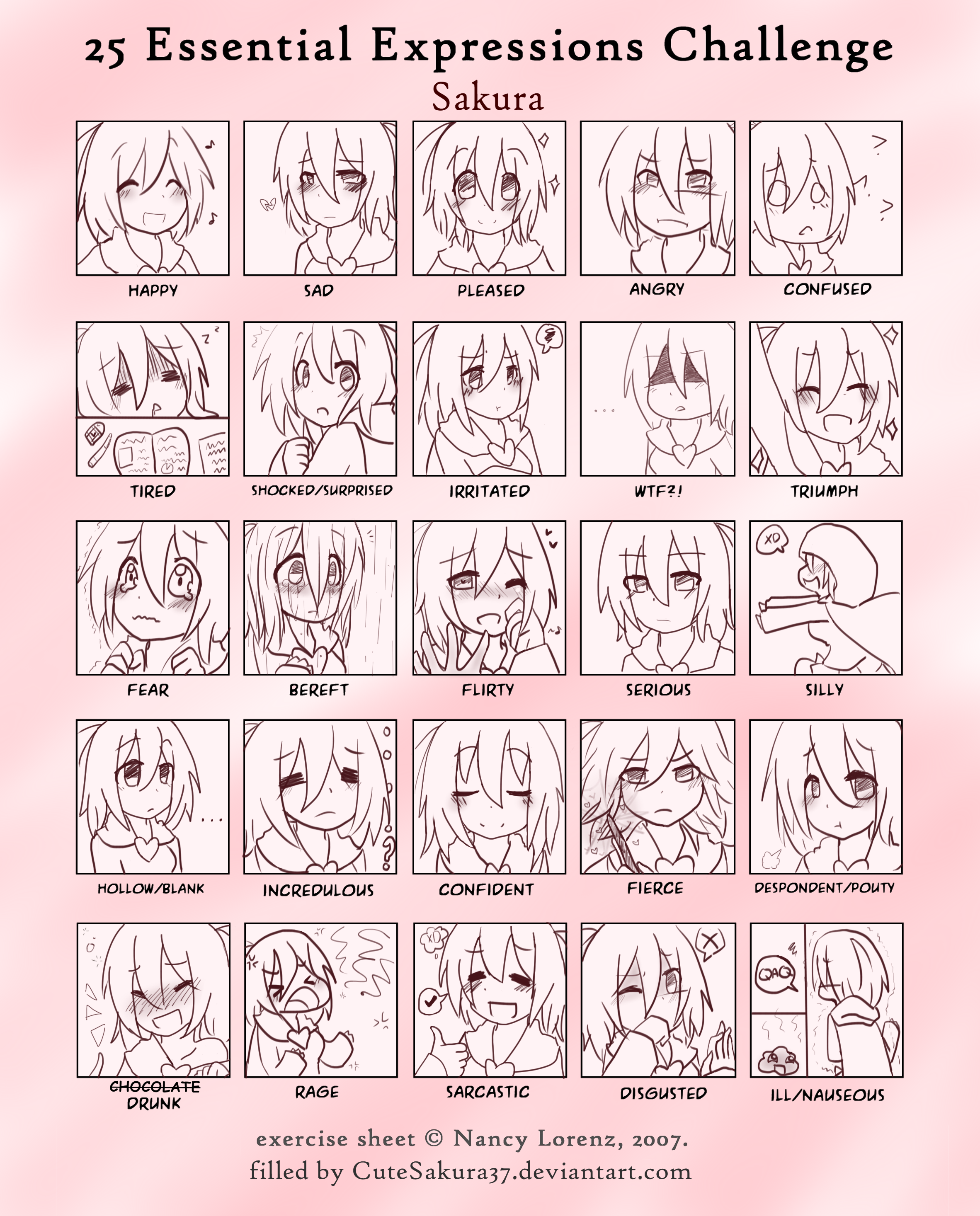 25 expressions challenge by CuteNikeChan on DeviantArt