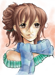 Girl with scarf by Namtia [Colored]