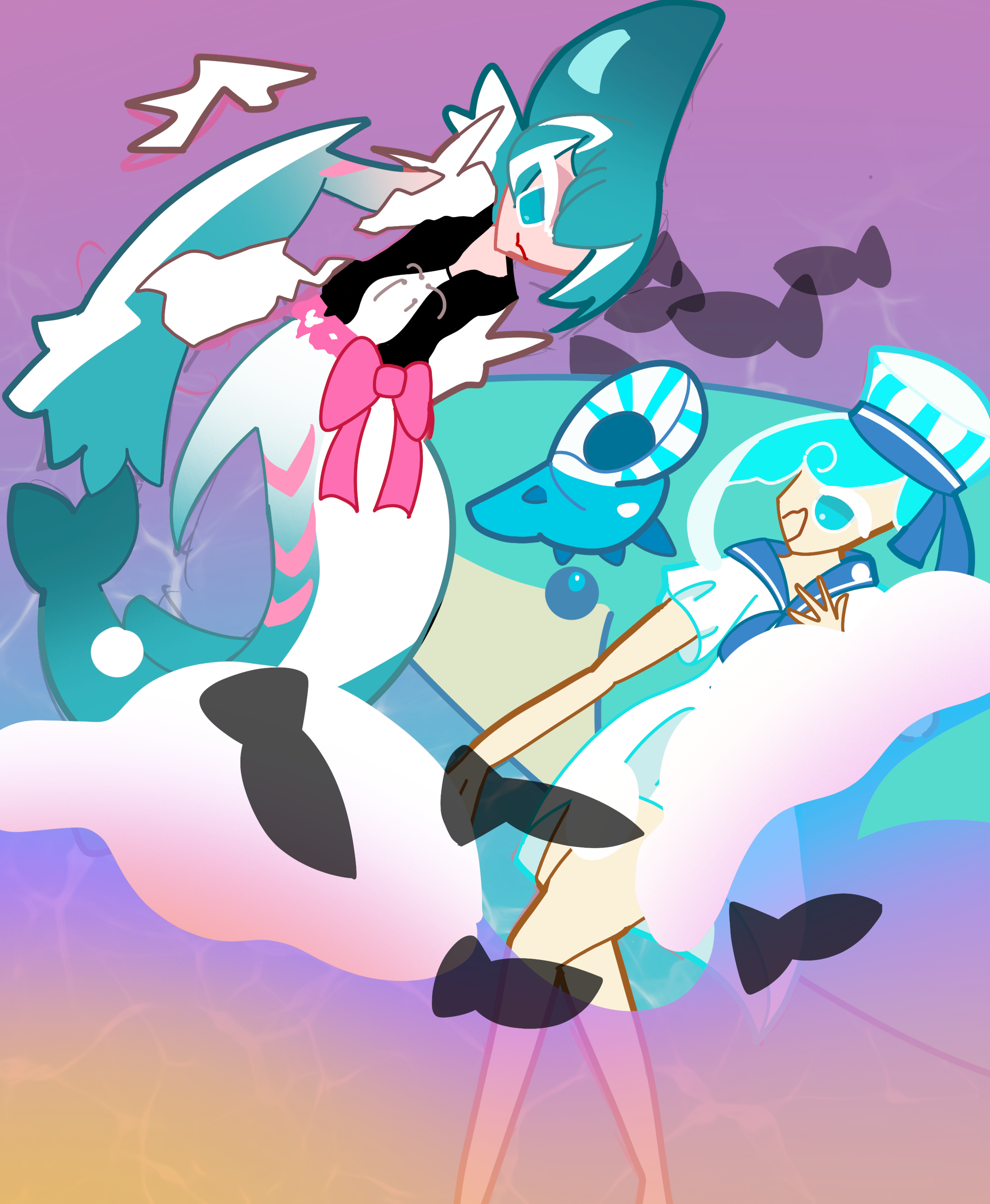 fanart of sobert shark and peppermint cookie by MilkyTreeFrog on DeviantArt