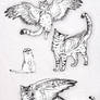 Bengal Cats Winged Coa Sketch Book page