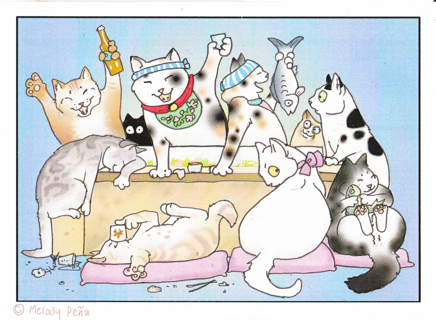 another Sushi cats birthday card