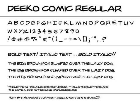 DC Comic Book Style TTF Font