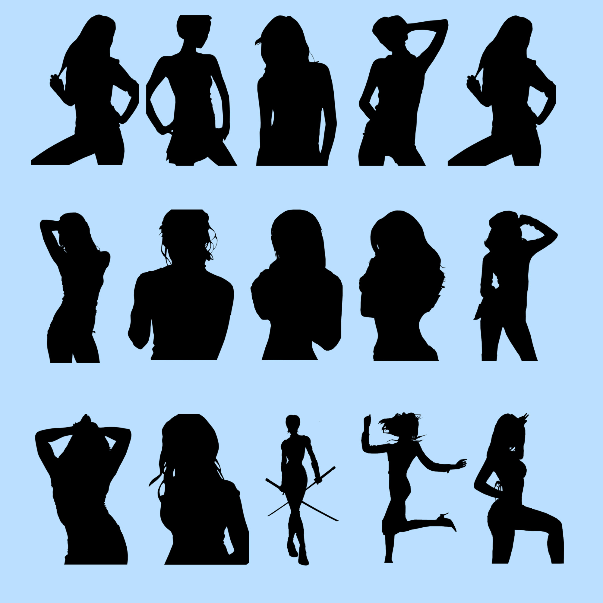 Female silhouette brushes