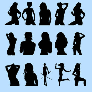 Female silhouette brushes