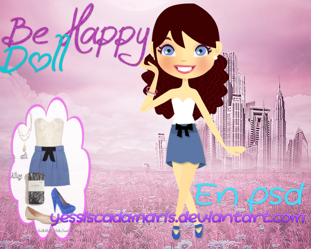 Be happy doll en Psd