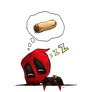 Exausted Lil Deadpool :3