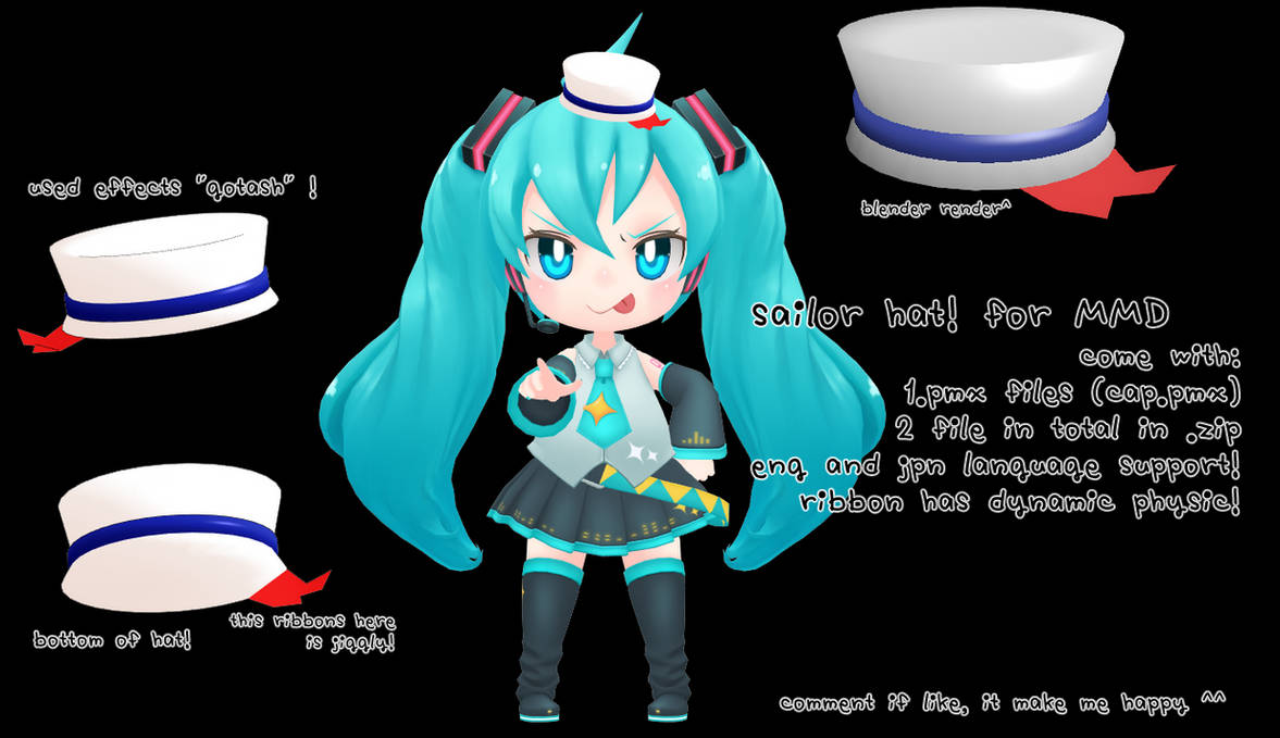 Mmd Dl Sailor Hat Ty For 40 Watch By Kawaii Noodle Boy On