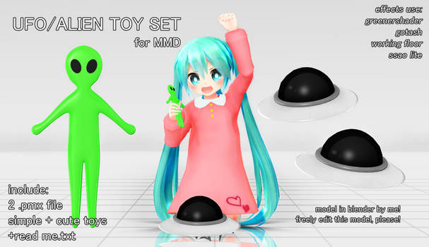 [MMD DL] UFO Toy set! [with alien friend~]