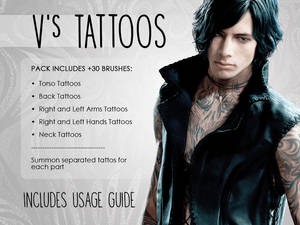 [DMC5] V's Tattoos Brushes (Photoshop)