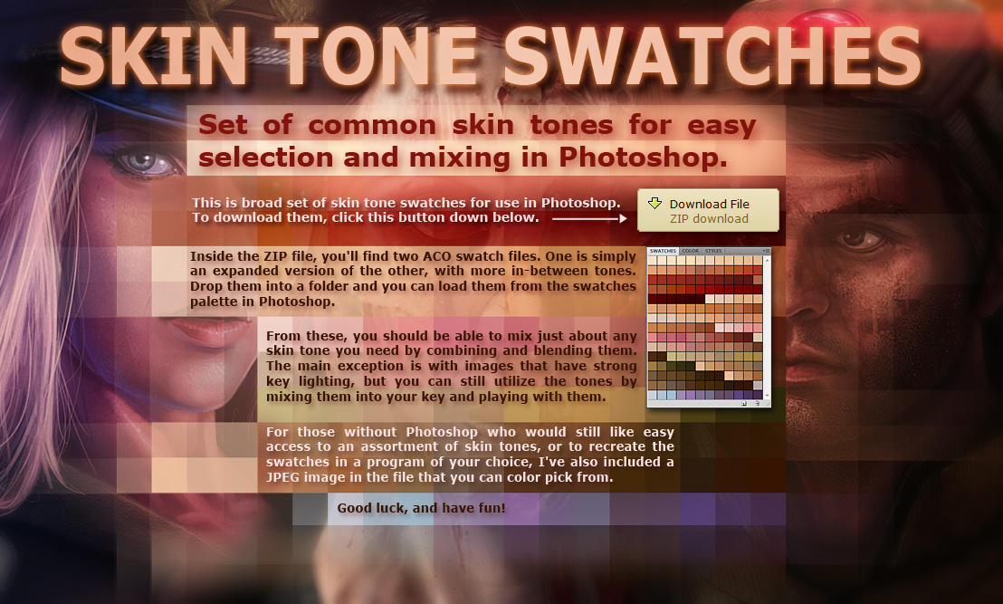 Skin Tone Color Chart Photoshop