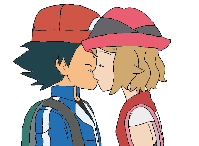 Ash And Serena The Kiss By Optimusv42 On Deviantart 