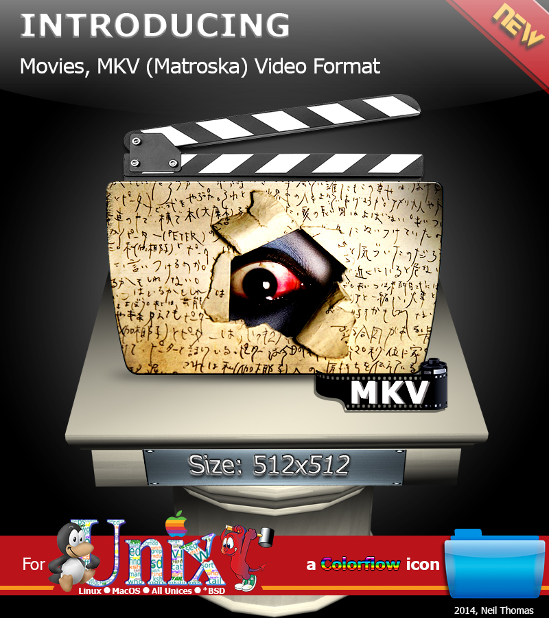 Movies, MKV format folder icon (Colorflow)