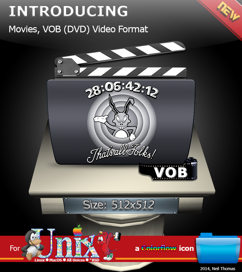 Movies, VOB (DVD) Format folder icon (ColorFlow)