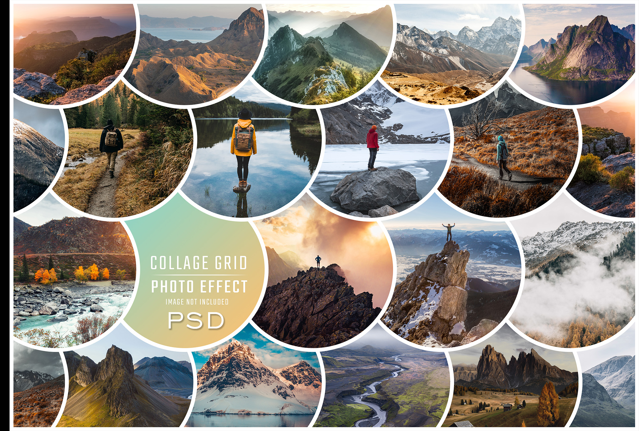 Photo collage circle frame effect mockup by duzulek on DeviantArt