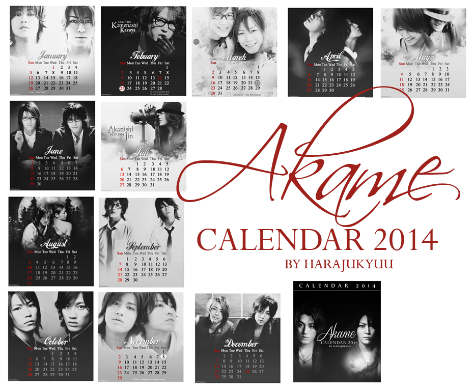 Akame Calendar 2014