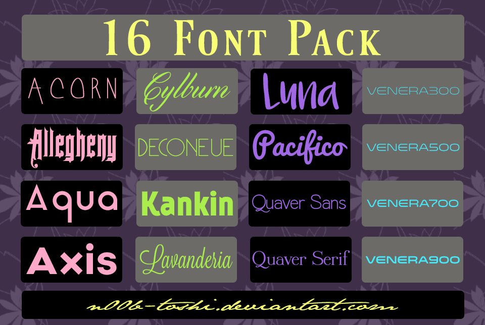 16 Fonts Pack