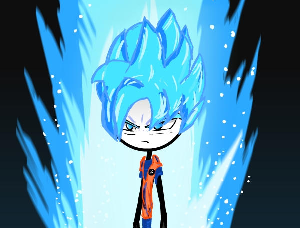 Son Goku Super Saiyan Blue Stickman Style By Dragononi On Deviantart