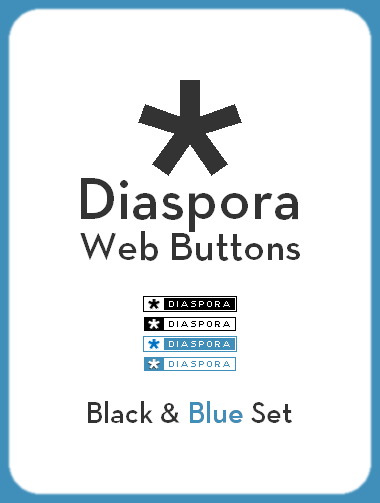 Diaspora Web Buttons Black And Blue Set