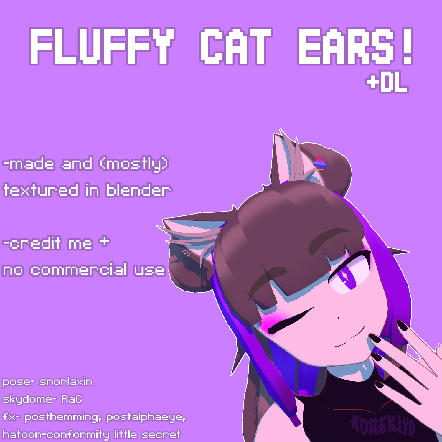 [mmd//dl] fluffy cat ears by adrekiyo on DeviantArt