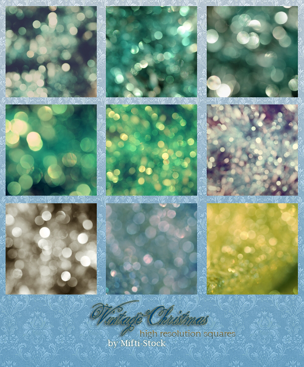 VintageChristmas Bokeh Squares