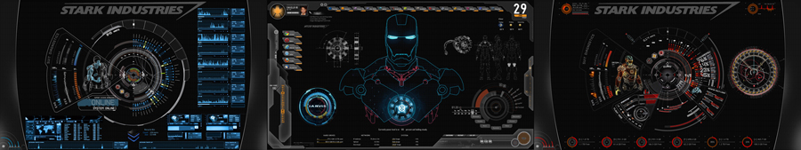 SHIELD+JARVIS UI 3 Displays